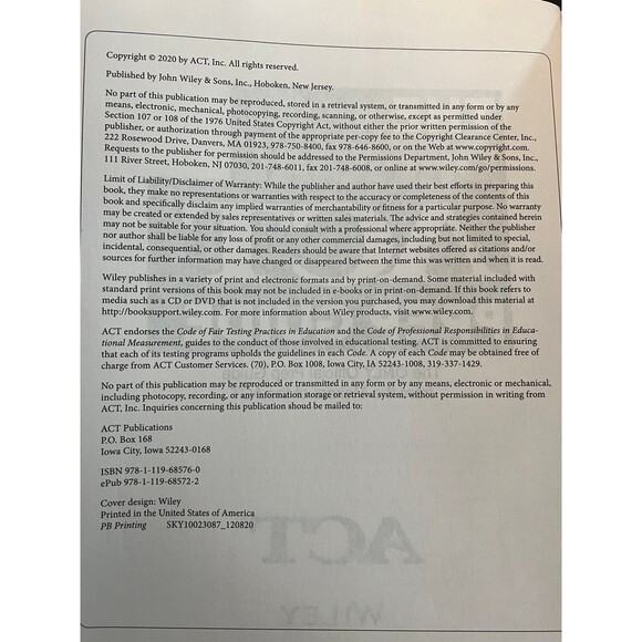 ACT Prep Guide 2020-2021 (Bx X) - Picture 5 of 6